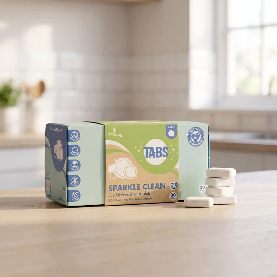 Opvasketabletter – Sparkle Clean, 30 stk., plastfri emballage fra ÆLOA